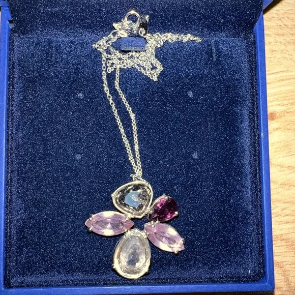 Swarovski multi color flower necklace - Picture 3 of 5